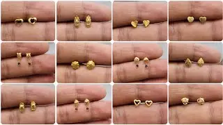 Baby gold earrings design with weight/ Second stud Earrings #jewellery #baby #earrings