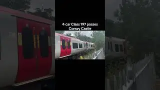 4 car Class 197 passes Conwy Castle #railway