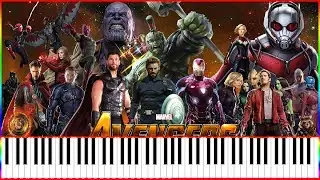 Avengers Infinity War Official Trailer Music (Synth&eacute;sia Piano Tutorial)+MIDI