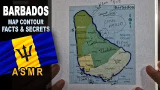 ASMR: Map of BARBADOS Island tracing with facts | Main CITIES less known facts | ASMR maps and facts