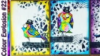 Colouring #22: Crazy Bird Distress Ink Speed Colouring