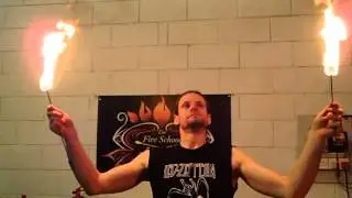 Advanced fire eating class, transfers and trails, first go at The Fire School
