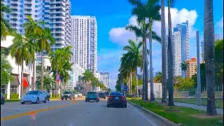 4K Miami Edgewater to Aventure Drive US1 Adventure HD
