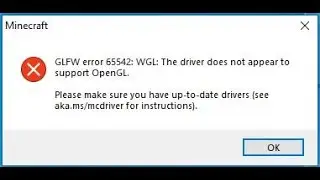 Open GL driver error | Minecraft |