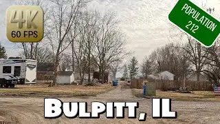 Driving Around Tiny Village Bulpitt, IL in 4k Video