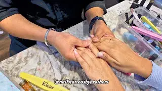 Stick on nails | isolated chrome | 3D floral nail art | @NailsTattoosByBrothers 