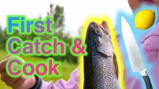 First Catch and Cook With My Niece and Nephew! (East Pit Lake)😎👍 Trout Fishing Alberta😎👍