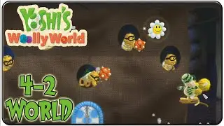 Yoshi's Woolly World 100% Walkthrough World 4-2 Lakitu Peek-a-Boo