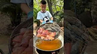Yummy fish egg and shrimp cooking😋