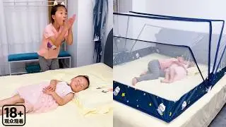小宝宝睡觉被蚊子打扰，姐姐怎么也打不完，拿出便携蚊帐再也不用担心蚊子了！【久久好物】