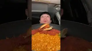Trying David&rsquo;s with Buldak carbonara noods ​⁠@DavesHotChickenOfficial ​⁠@Buldak_official #shorts