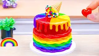 Mini Rainbow Cake Recipe With Chocolate | Stunning Rainbow Cake Decoration Ideas