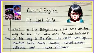 the lost child question answer | class 9 english moments chapter 1 question answer