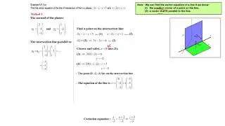 STPM Mehtematics T Vectors : Intersection between two Planes