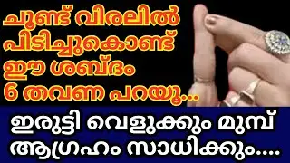 ചൂണ്ട് വിരലിൽ പിടിച്ചുകൊണ്ട്, ഈ ശബ്ദം 6 തവണ പറയൂ..ഇരുട്ടി വെളുക്കും മുമ്പ് ആഗ്രഹം സാധിക്കും #viral