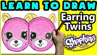 How To Draw Shopkins Petkins: Earring Twins - Learn How To Draw Petkins Shopkins, Drawing Shopkins