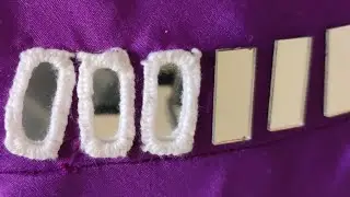 Easy mirror work tutorial/Rectangle mirror hand work embroidery 🪡#artist #youtube #mirrorwork #art