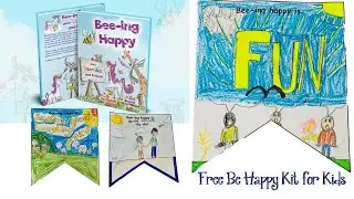 Beeing Happy with Unicorn Jazz and Friends Kid Art on Being Happy Easy Activities and Printables