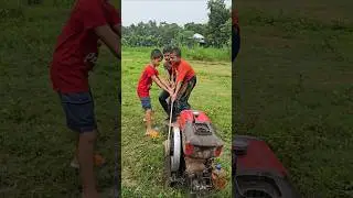 Best amazing power tiller start challenge 😄 #shorts