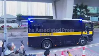 Prison van carrying Jimmy Lai arrives in Hong Kong court as verdict is due