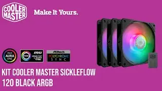 COOLER PARA CASE COOLER MASTER SICKLEFLOW 120 ARGB BLACK PACK X3 120MM C/CONTROLADOR