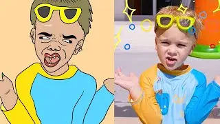 chris and mom learn to share inflatable toys | Fun Drawing meme