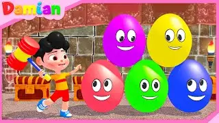 Damian Explora Huevos Sorpresa de Colore| Canción “Sí Sí” del Parque Infantil | Damian Nursery Rhyme