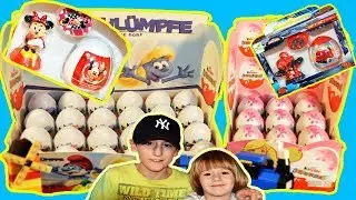 Unboxing Biggest Pack with Kinder Surprise Eggs and Minnie Dolls and Superheroes with Gertit