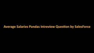 Average salary by Department Python #dataanalyst  interview Question Asked by Salesforce