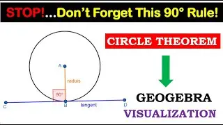 Circle Theorems | Angle between Circle Tangent & Radius is 90&ordm; | Geogebra | #seo