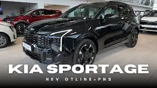 Kia Sportage HEV [1.6 T-GDI 239KM 6AT AWD] wersja GTLine + PNS  kolor Black Pearl | prezentacja 4K