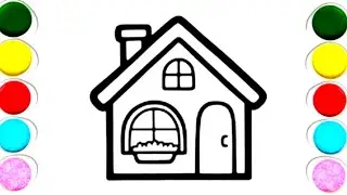 Easy House 🏡 drawing & coloring for kids| How to draw a house step by step with easy method 