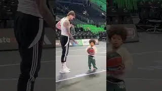 Juancho and Lessort Jr. at pre game shoot around 💚💚 #PAOFans #WeTheGreens #LiveTheGreenMagic