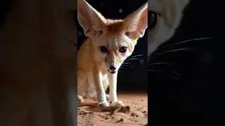 Moonlight Hunter: The Silent Stalk of the Fennec Fox 🌙🦊🌵