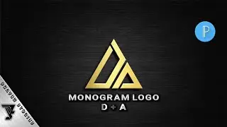 How To Make Monogram Logo Design D+A || Pixellab Tutorial