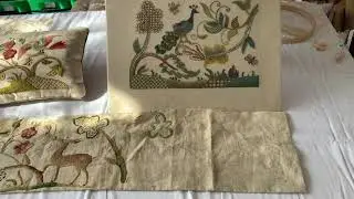 Видео коллекции антикварных тканей Sunday Antique Crewel Work №3. Ламбрекен для кровати &laquo;Павлин&raquo;