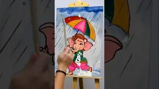 Ganesha at Rain #ganpatbappa  #raining  #umbrella #enjoy #song #love #sorts #DelhiFloods