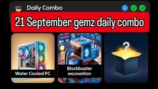 Gemz Daily Combo Today 21 September/ Gemz daily code/ Gemz daily combo today