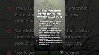DTE Maharashtra Polytechnic Final Merit List 2025 OUT! Check Now