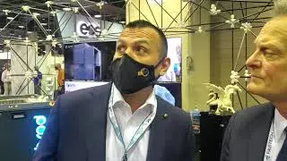 A tradeshow booth built out of 3D-printed parts