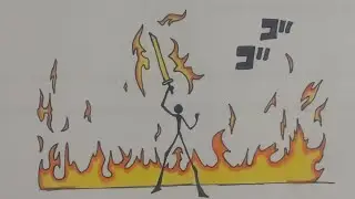 Cara gambar stickman fire sword 🔥🔥|Drawing stickman|