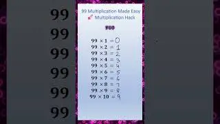 99 Multiplication Made Easy  | Fast Multiplication Hack #shorts #maths #mathstricks #mathshorts