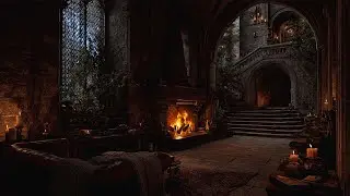 Relax in a Historic Castle &ndash; Rain, Thunder & Firelight Ambience for Deep Sleep