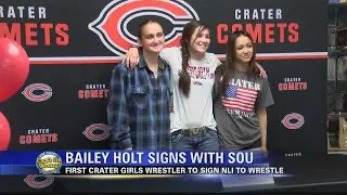 Crater female wrestler makes school history