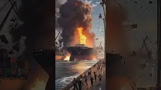 Massive Oil Tanker Explosion at the Harbor #shorts #explosion #disaster