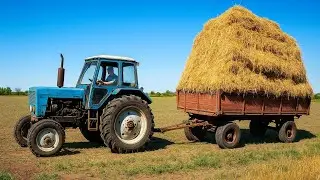 Adult Tetris – Stacking Heavy Hay Bales by Hand Farm / Village