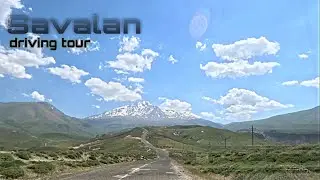 Driving on the Sabalan mountain road in the heart of nature