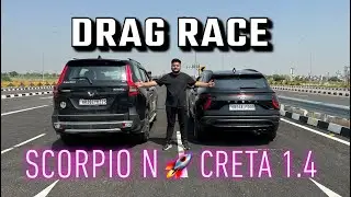 ScorpioN vs Creta turbo DRAG RACE! Mahindra op🔥#creta #scorpio #dragrace #mahindra #hyundai #suv
