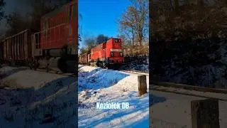 Koziołek DB T448p-137 z ładownym składem z kopalni melafiru w Tłumaczowie #pociągi #db #train