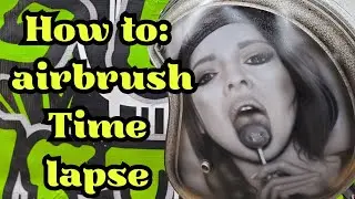 How to airbrush: Time lapse, sucker girl helmet pt. 2